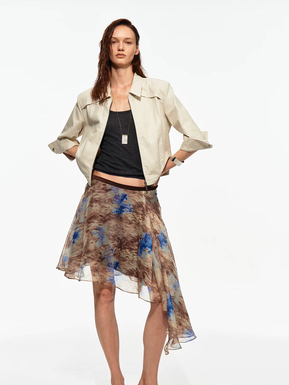 Cropped Seven Sleeve Jacket