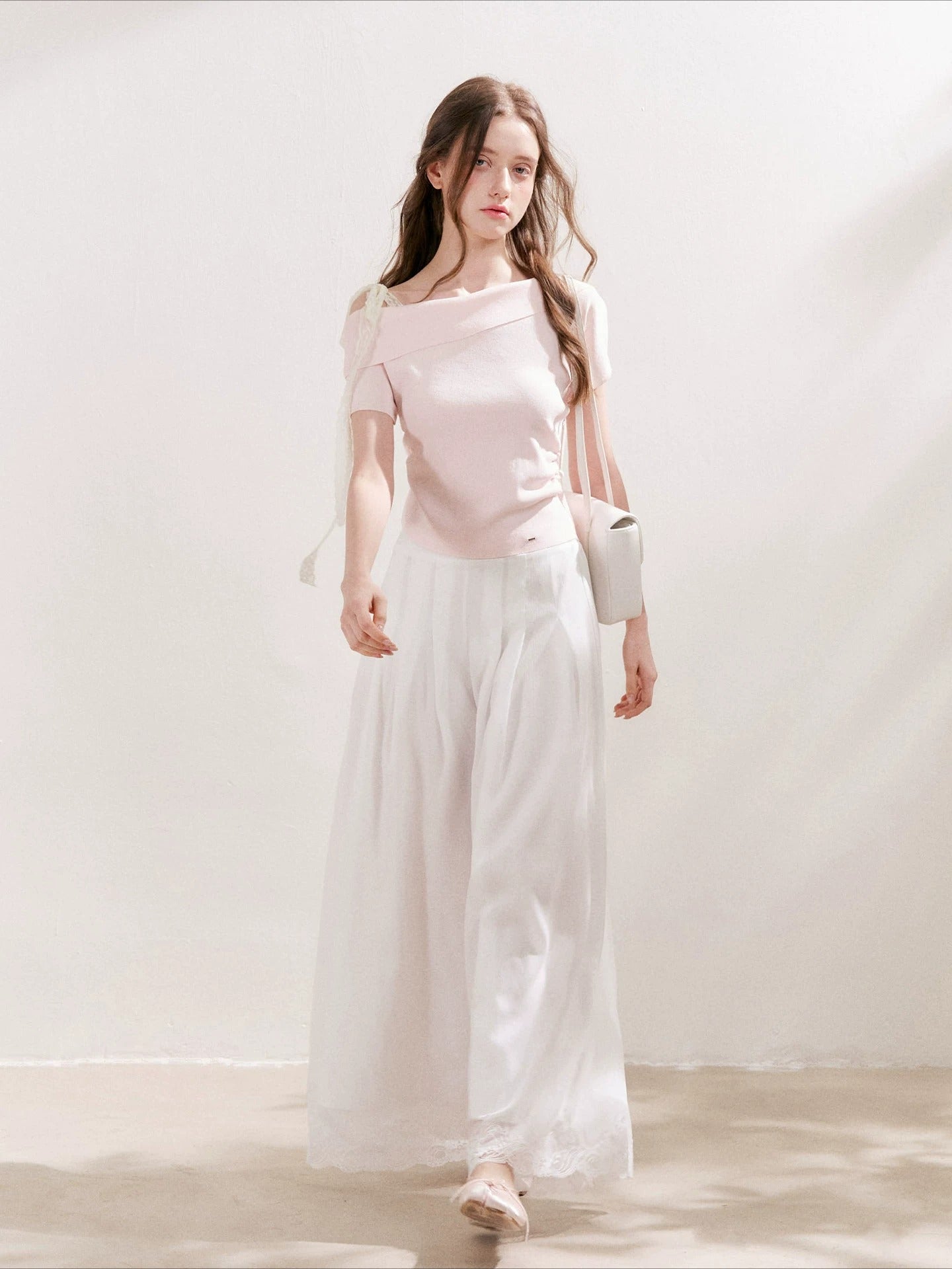 Asymmetric Lace Knit Top