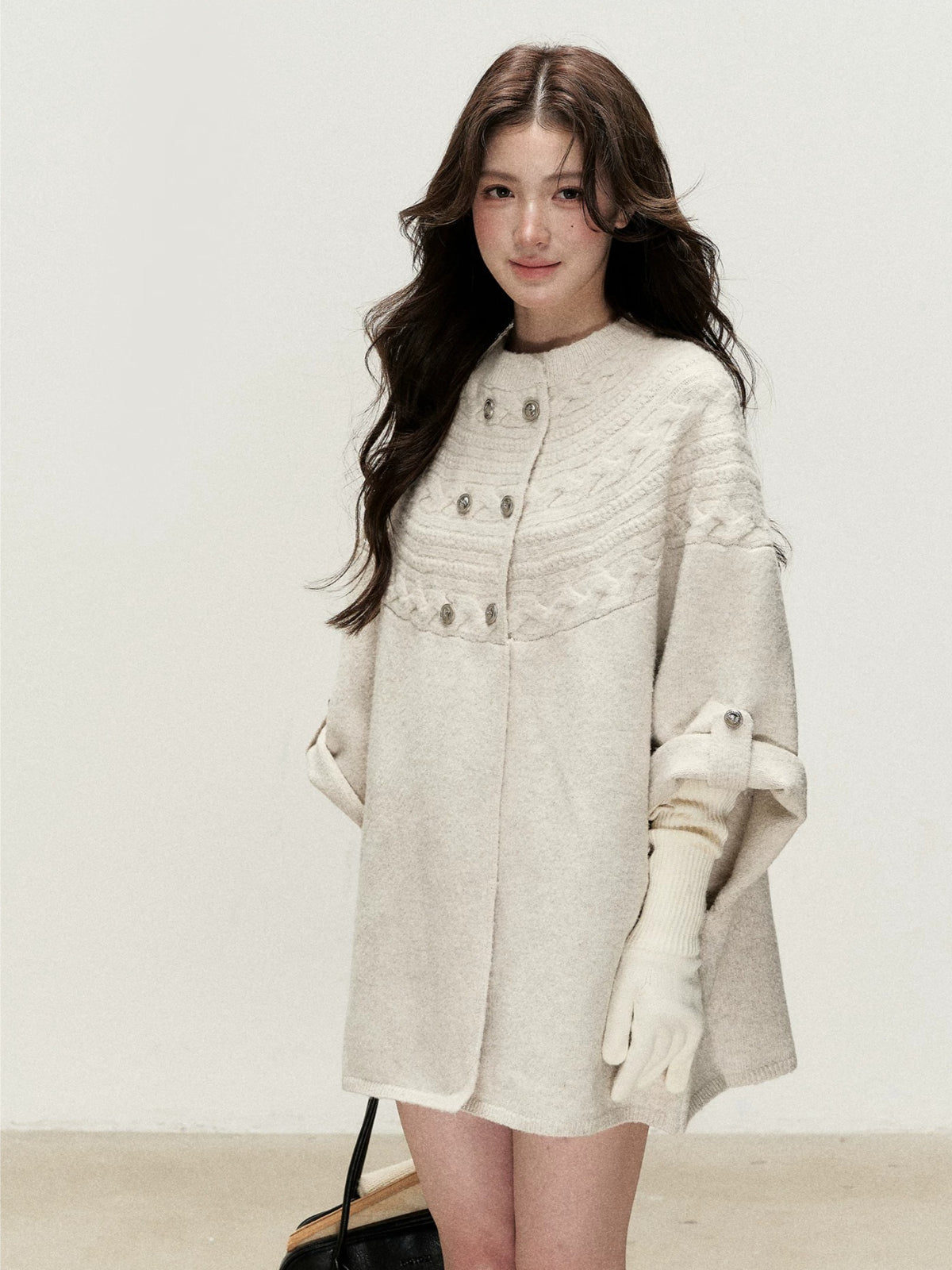 Cable Knit Cape Cardigan
