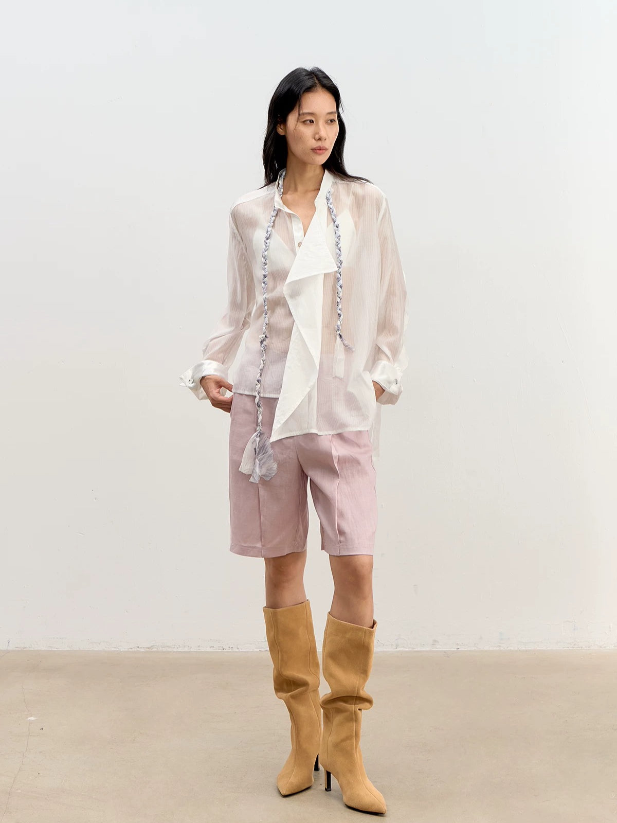Lyocell Ribbon Blouse