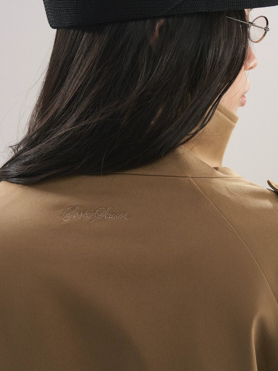 Stand Collar Tencel Trench Coat
