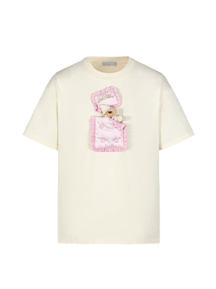 Sleepy Bear Contrast Cotton T-shirt