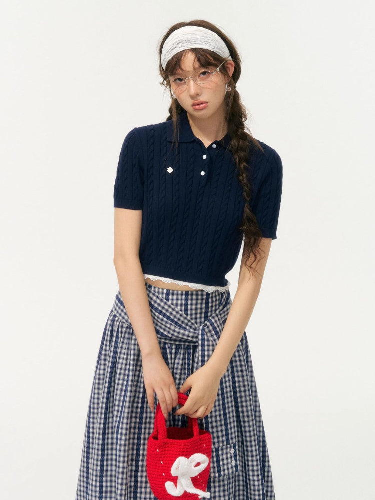 Plaid Mid-Length High-Waisted A-Line Skirt