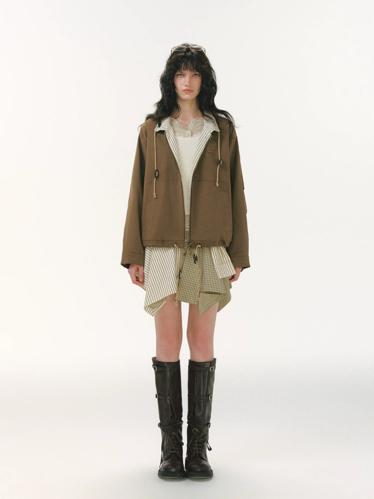 Striped Patchwork Utility Jacket