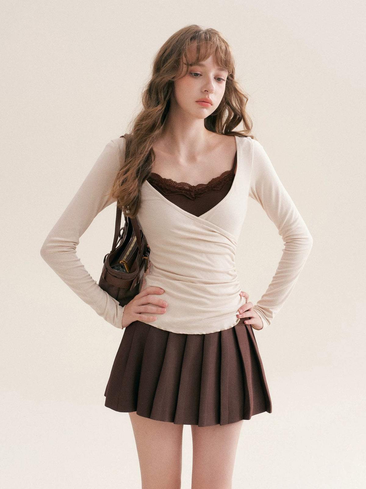 Lace Layered V Neck Top