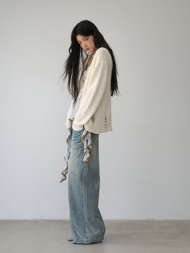 Loose Ripped Cardigan