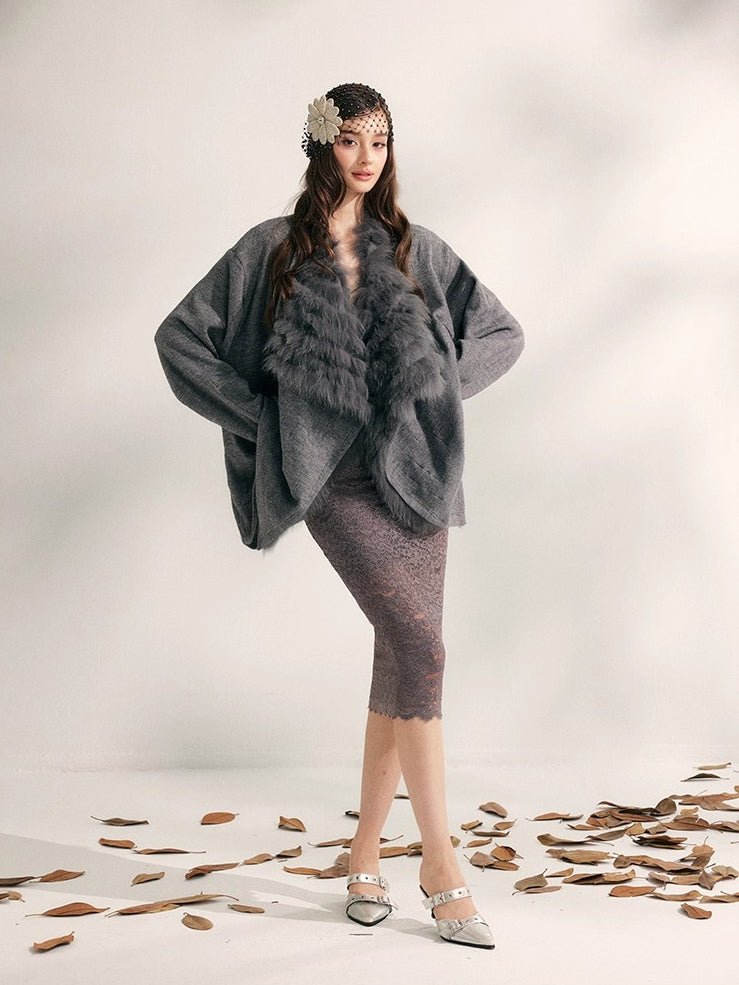 Fox Fur Collar Fur Jacket