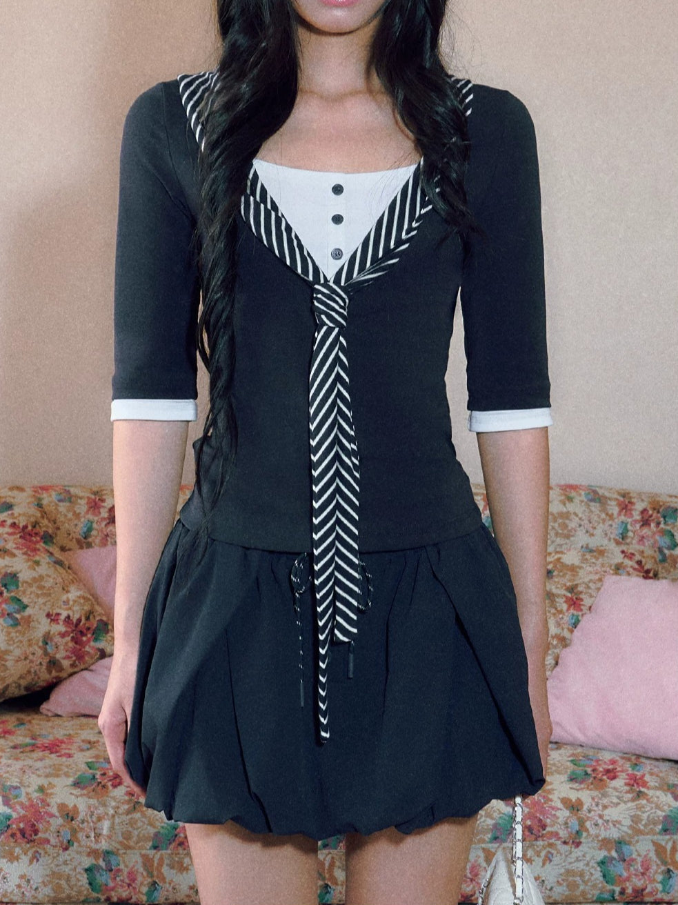 Striped Sailor Layered Top
