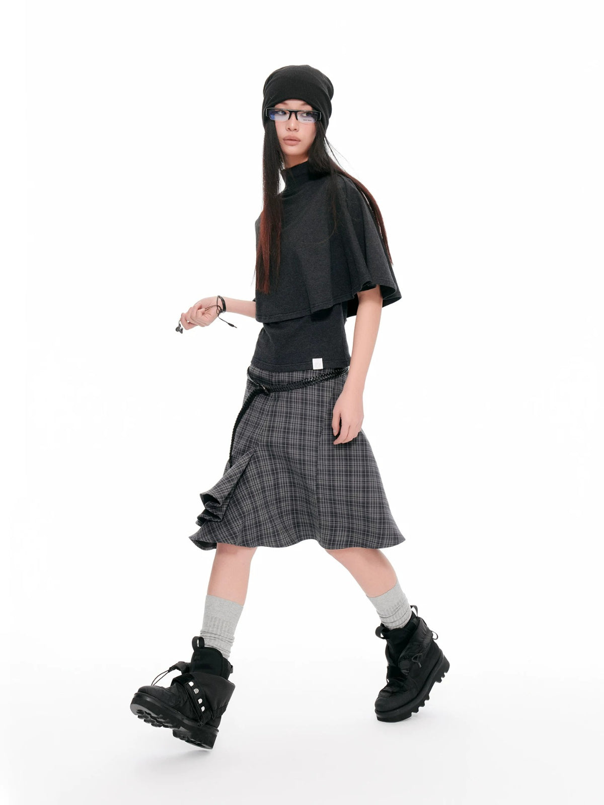 Korean Cape Layered T-Shirt
