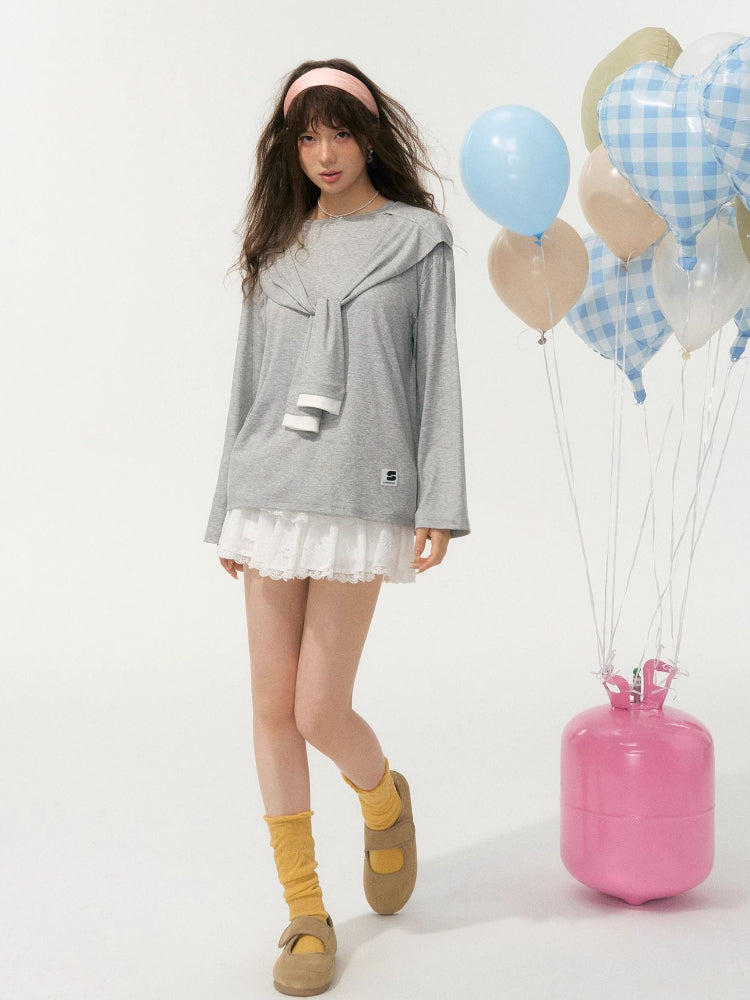 Lazy Style Layered Sun Protection Top