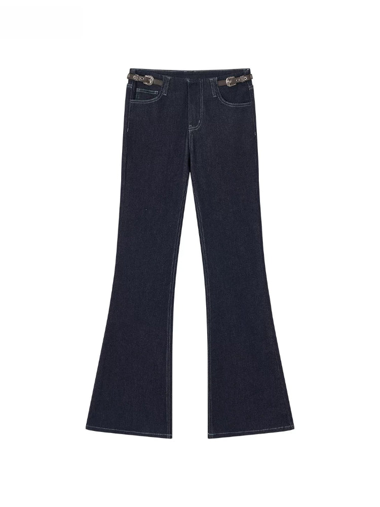Navy & Blue Vintage Flare Jeans