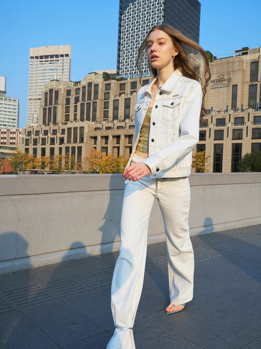 +5CM N2 Smiling Straight Denim Pants