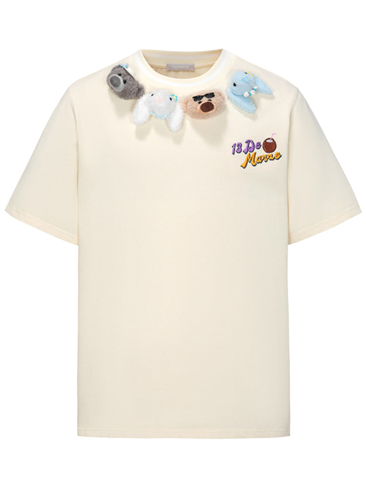 Multi-Doll Cotton Round-Neck T-Shirt