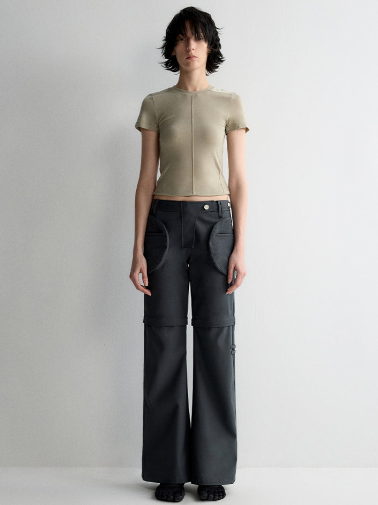 Two-in-One Removable Flared Casual Pants