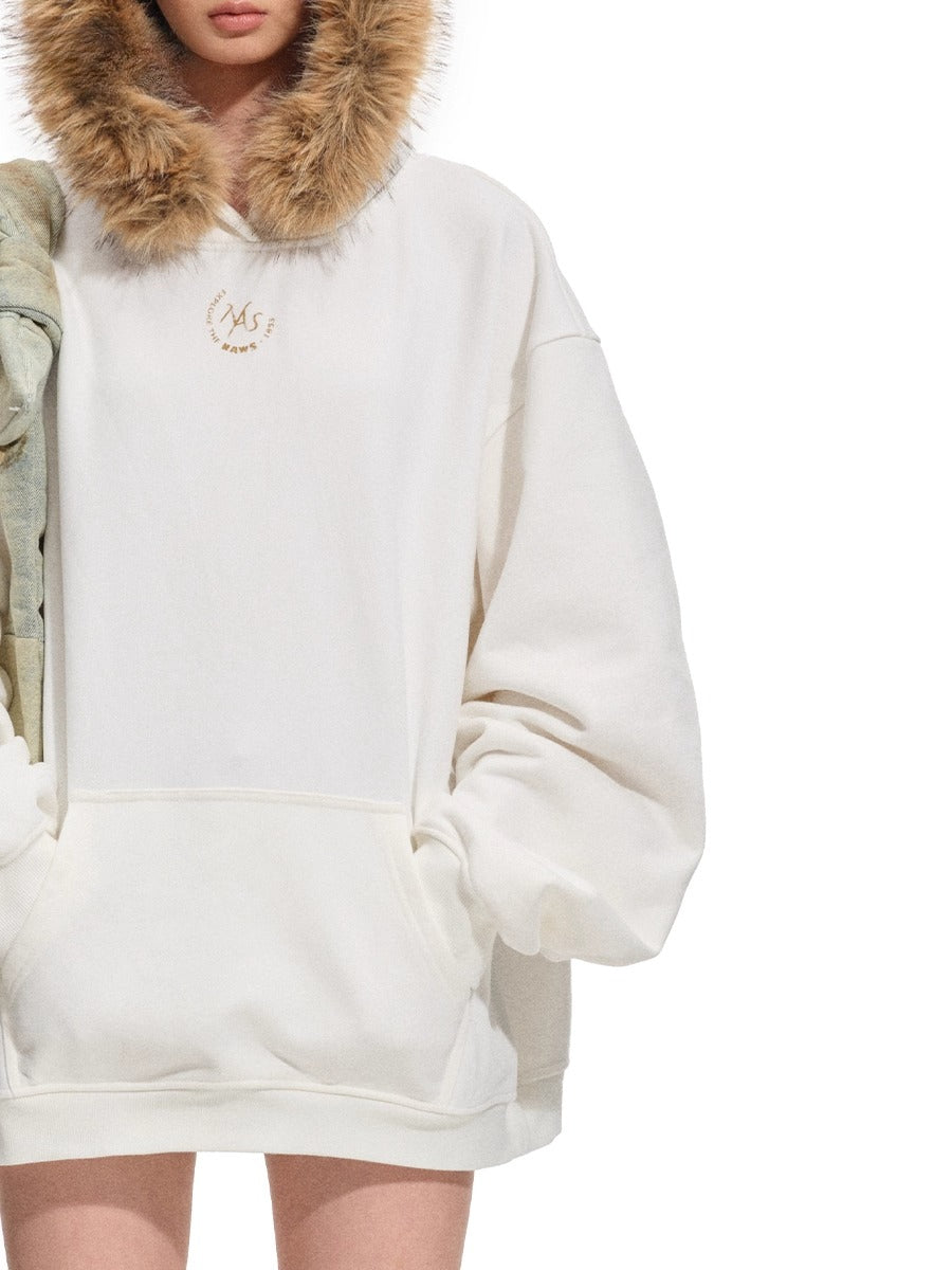 Polar Relaxed Eco-Fox Fur Hoodie