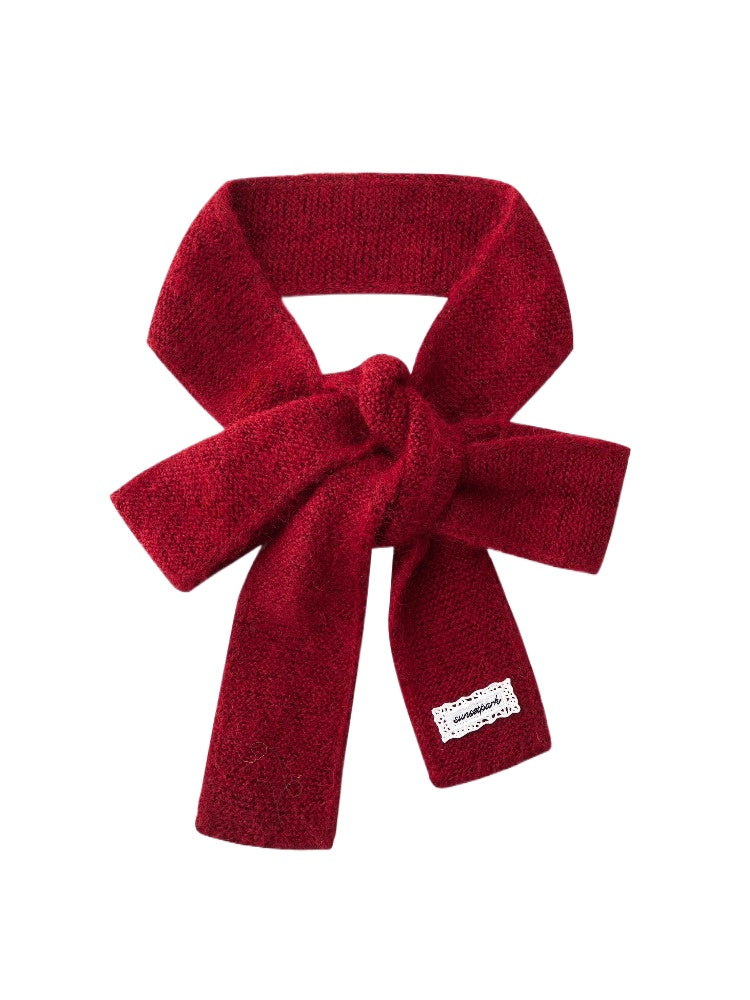 Retro Knit Ribbon Scarf