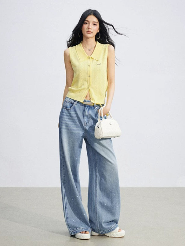 Polo Knit Ice-Silk Top