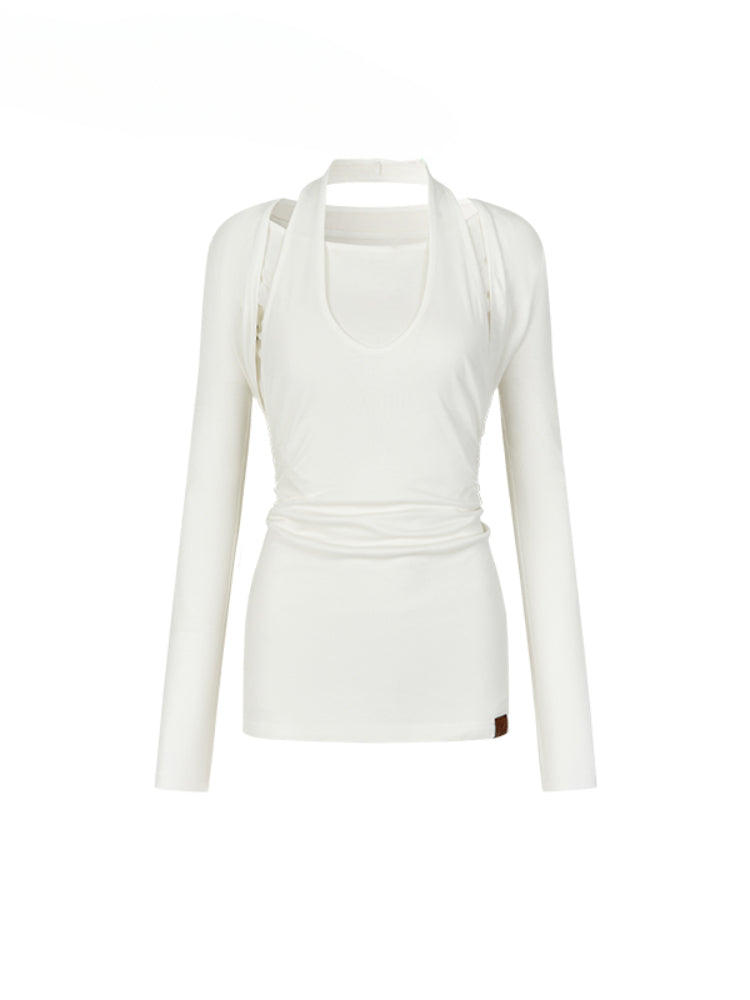 Layered Short Sleeve Pullover Top