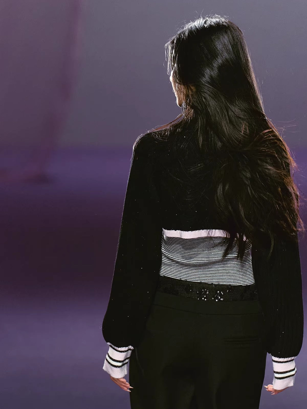 Striped Turtleneck Vest Set