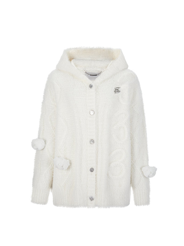 Fuzzy Weave Knit Cardigan