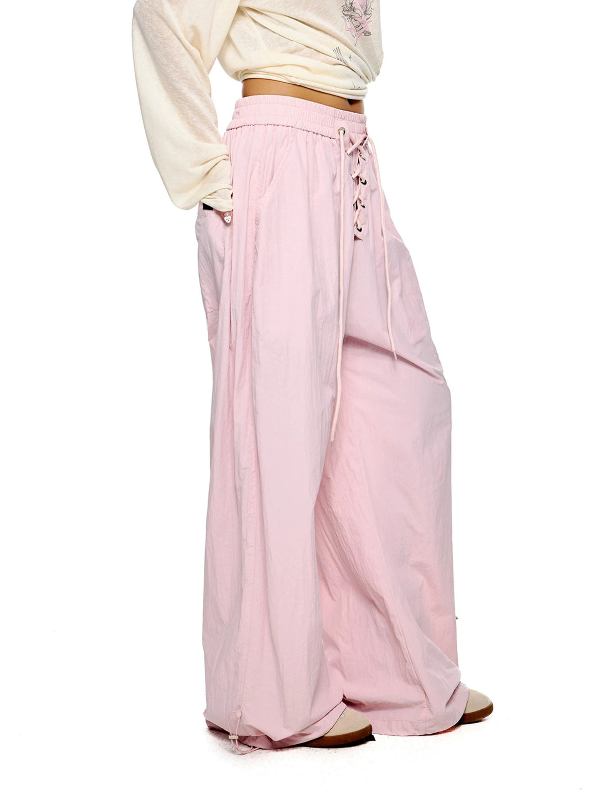 Ruched Wide Leg Pants