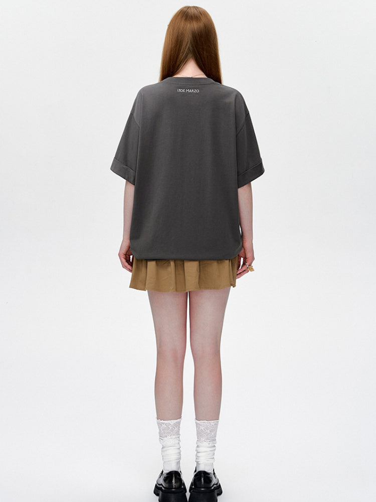 Cookie Illustration Round-Neck T-Shirt