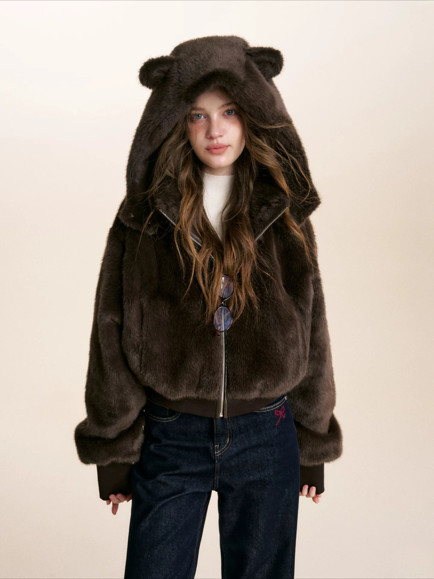 Brown Bear Hood Plush Jacket