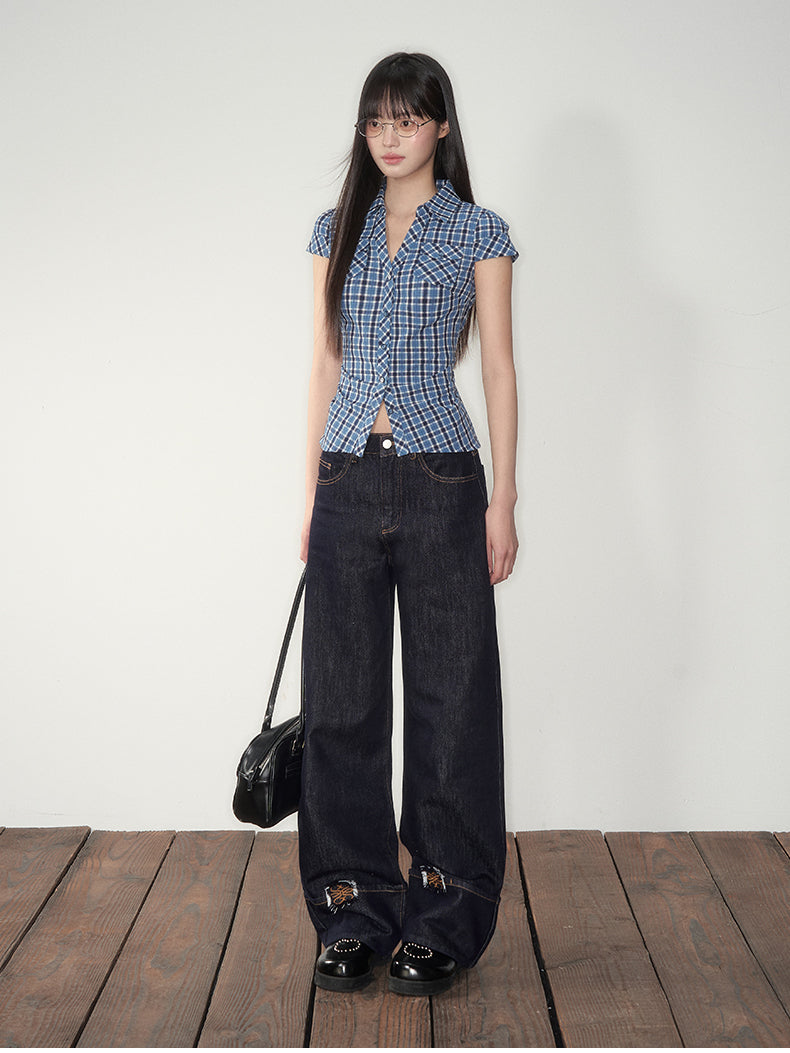 Blue & Pink Fitted Pocket Shirt