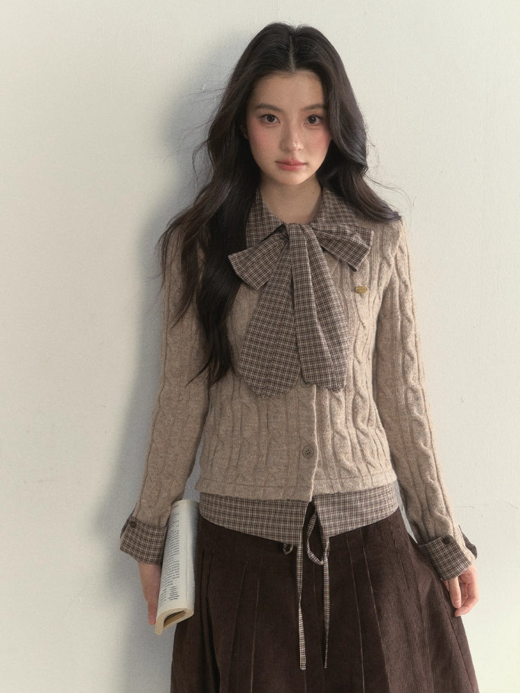 Cable Bow-Tie Splice Sweater