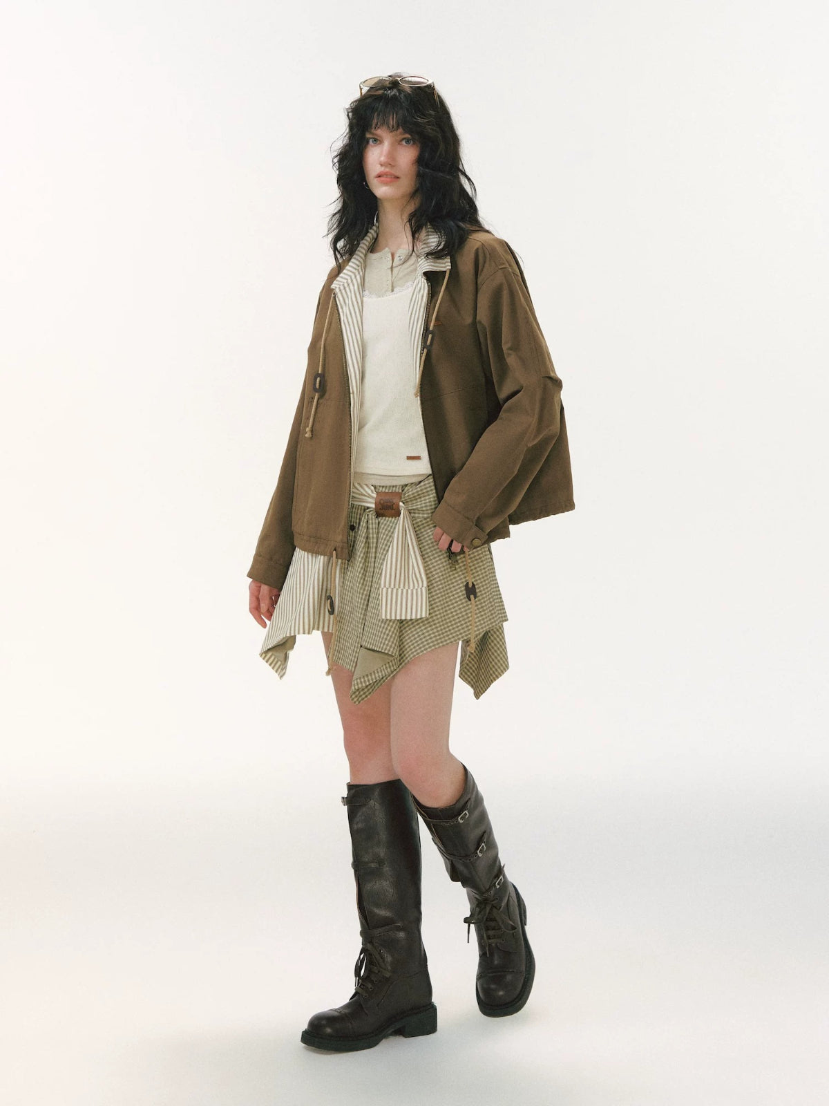 Striped Patchwork Utility Jacket