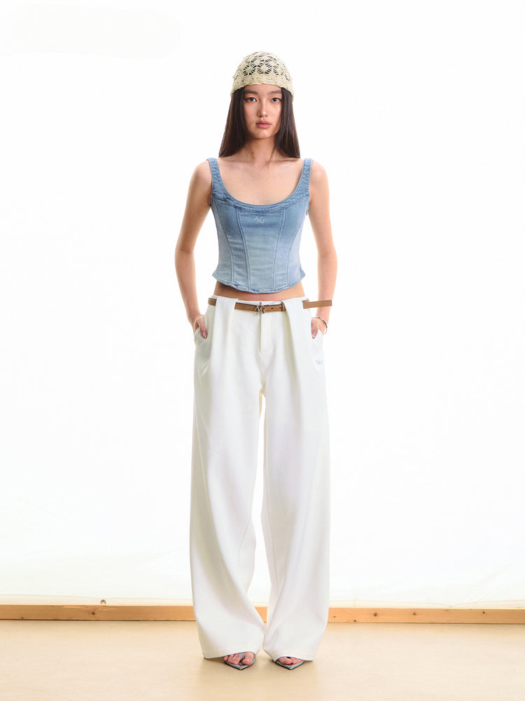 3D Pleated Suit Pants
