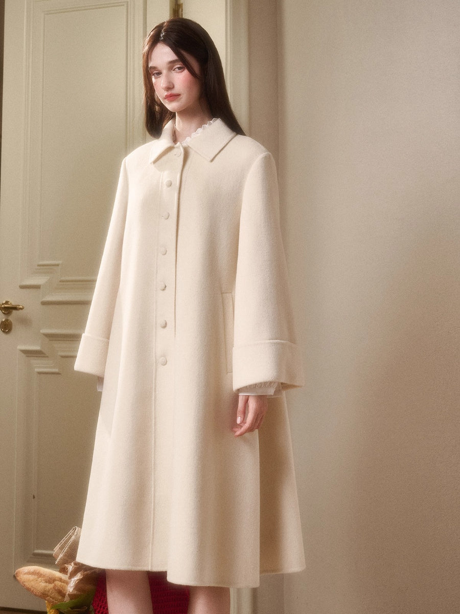Playful Winter 100% Wool Cape Coat