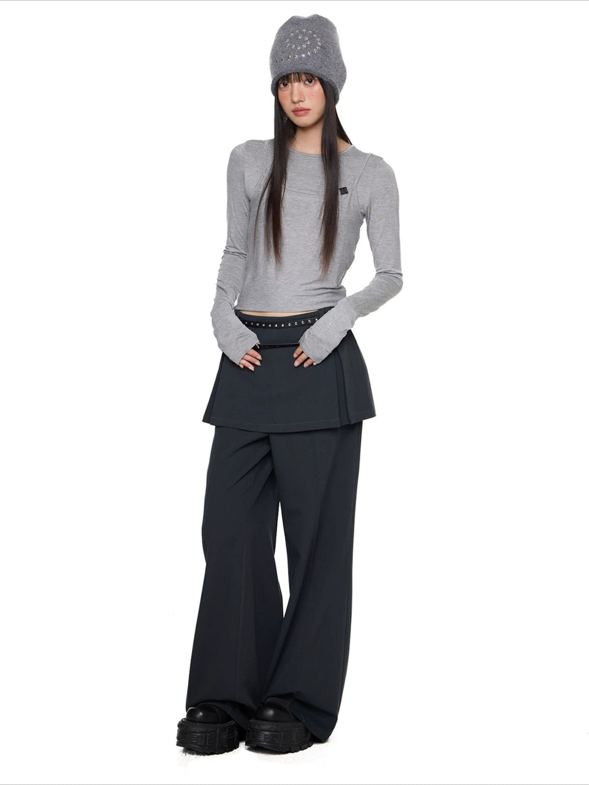 Layered Straight Pants