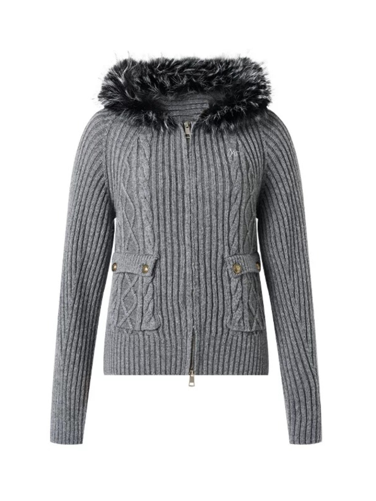 Solomon Cable Knit Hooded Cardigan