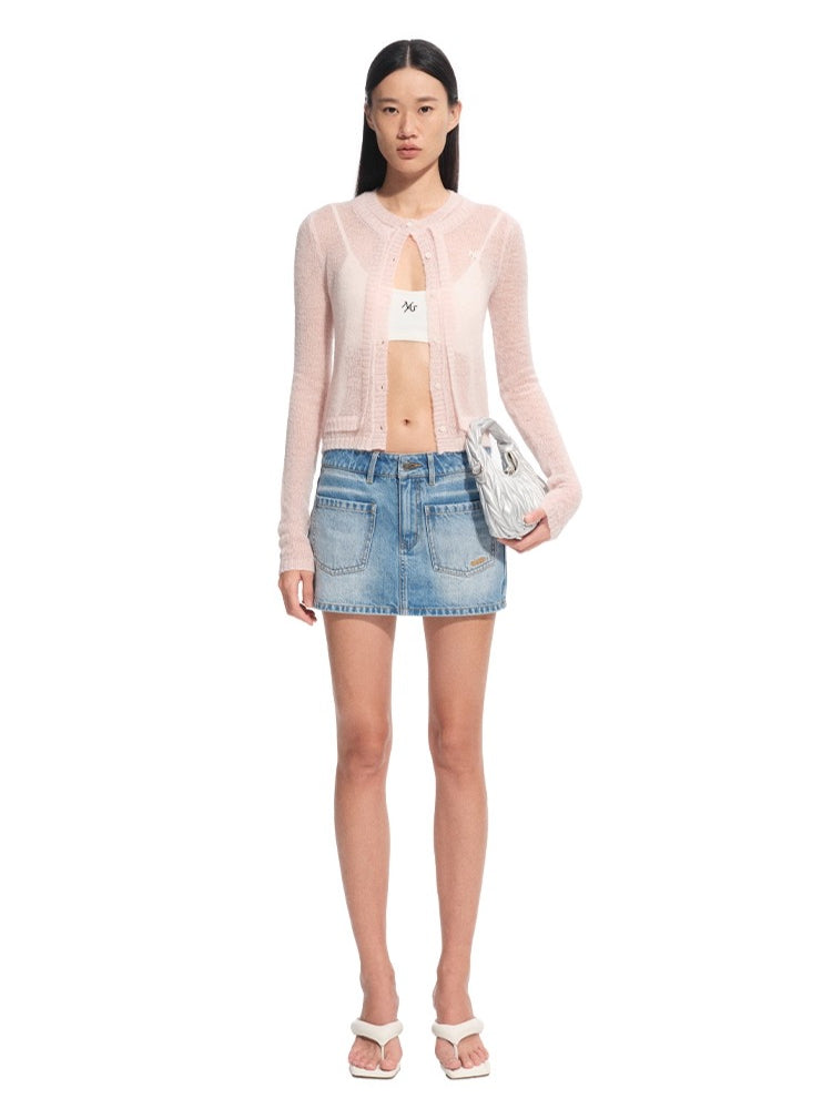 Lynx Washed Denim Skirt