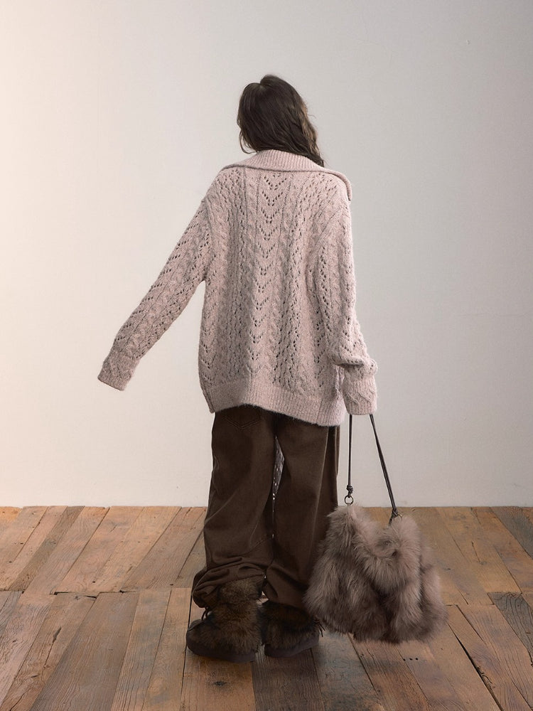 Heavywork Lapel Toggle Knit Cardigan