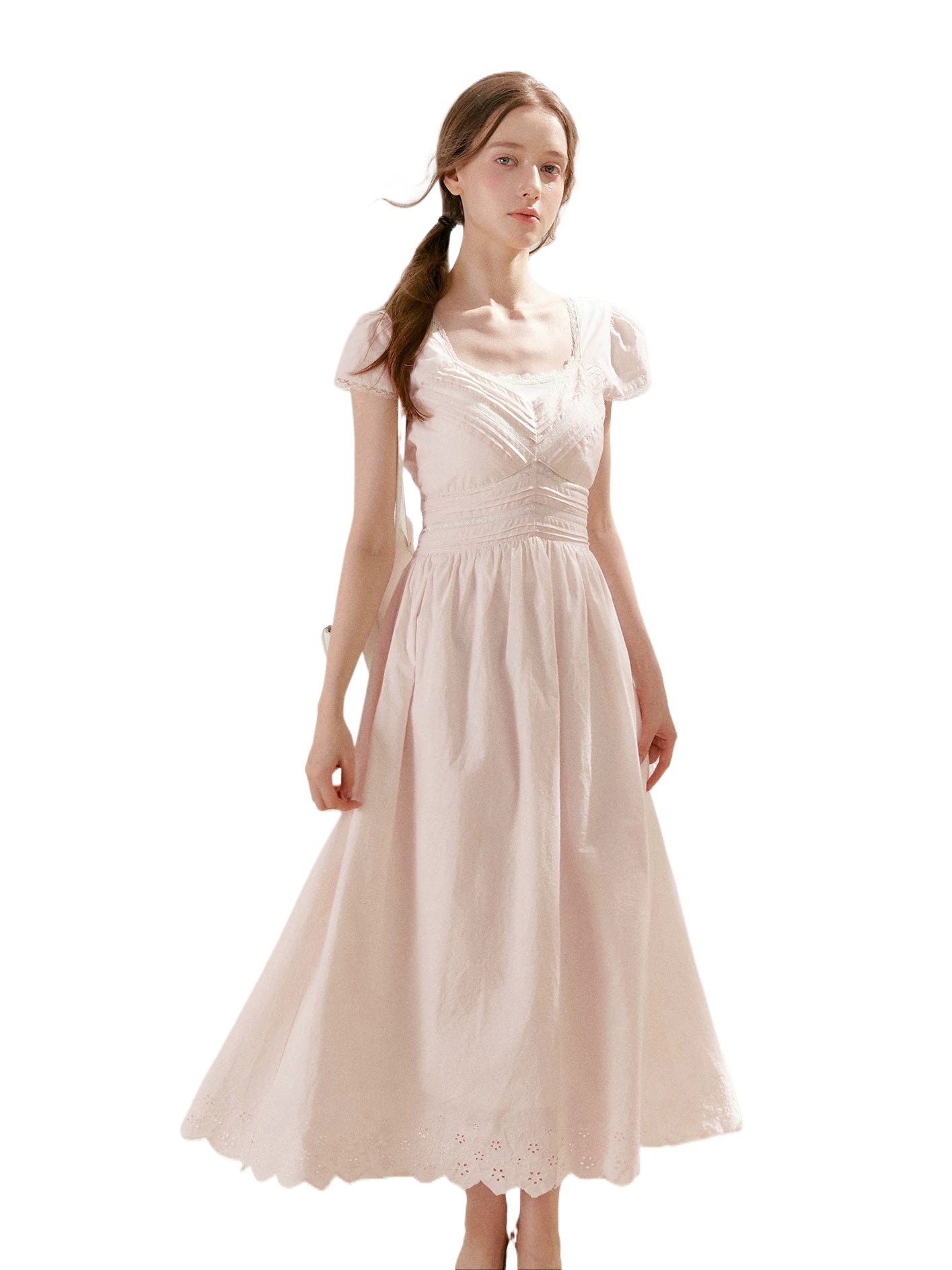 Lace V-Neck Midii Dress