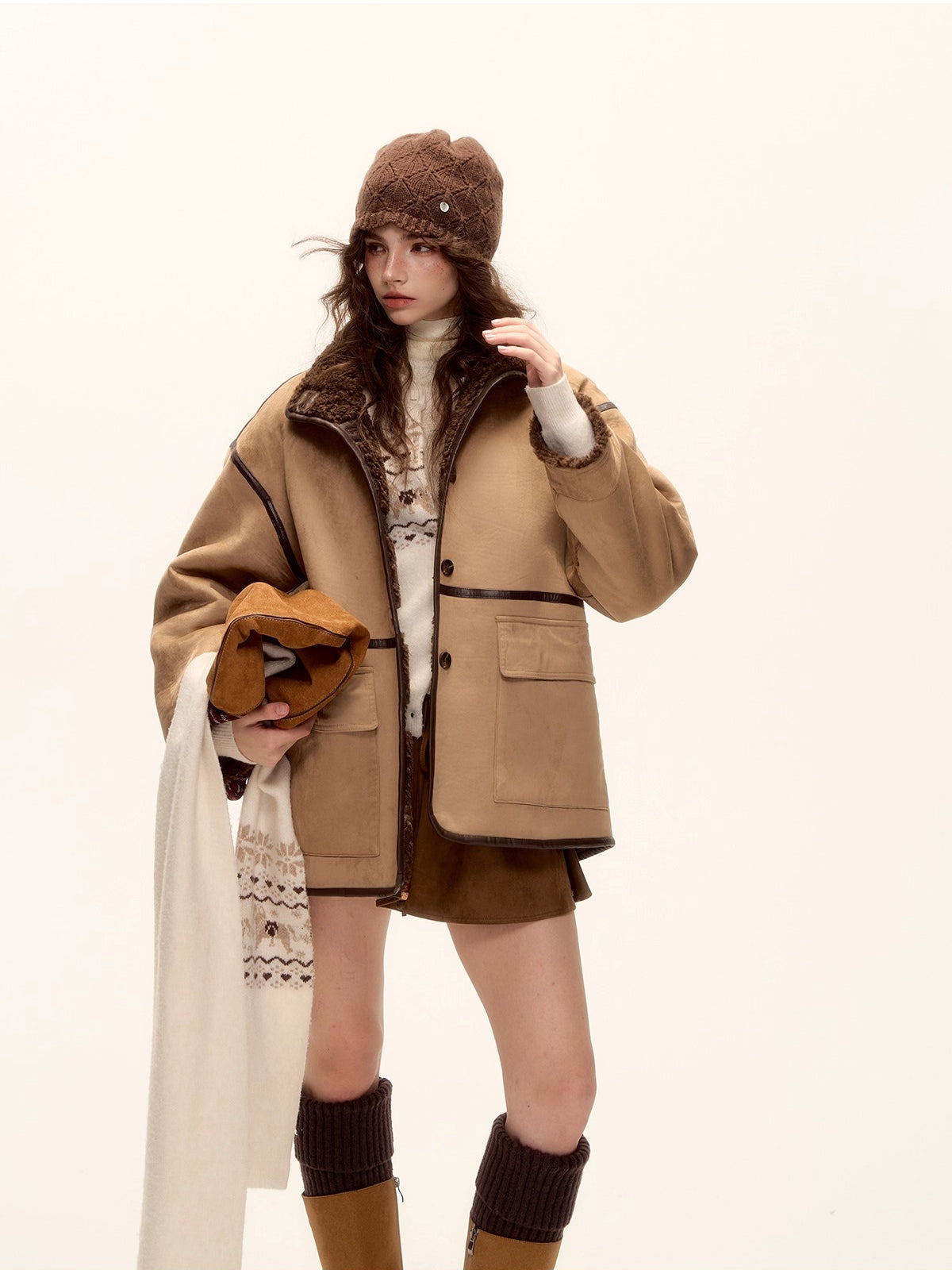 Reversible Suede Shearling Jacket