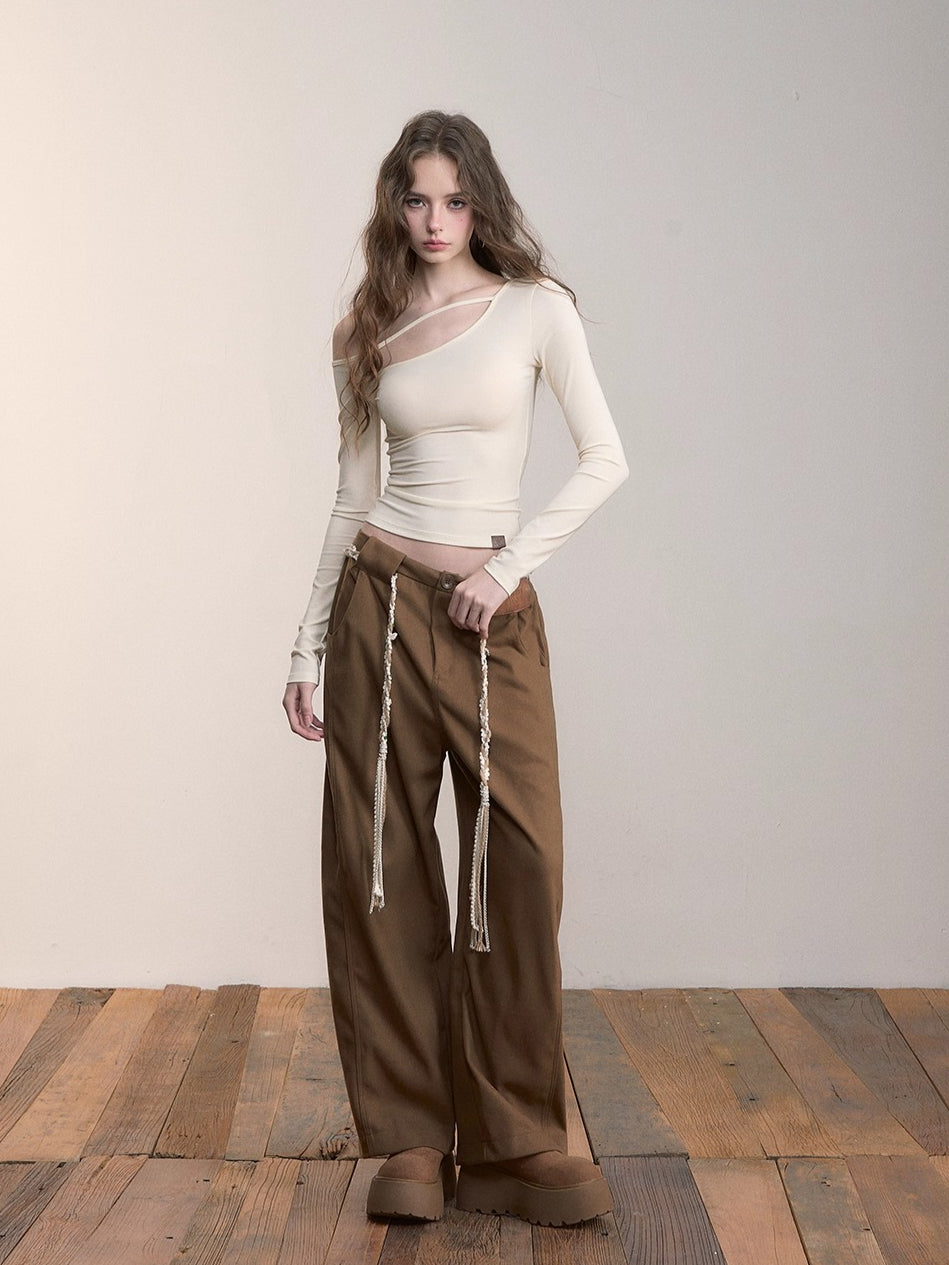 Asymmetrical Lyocell Fitted T-shirt