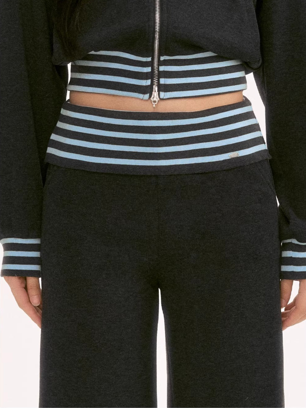 Gray Contrast Stripe Sweatpants