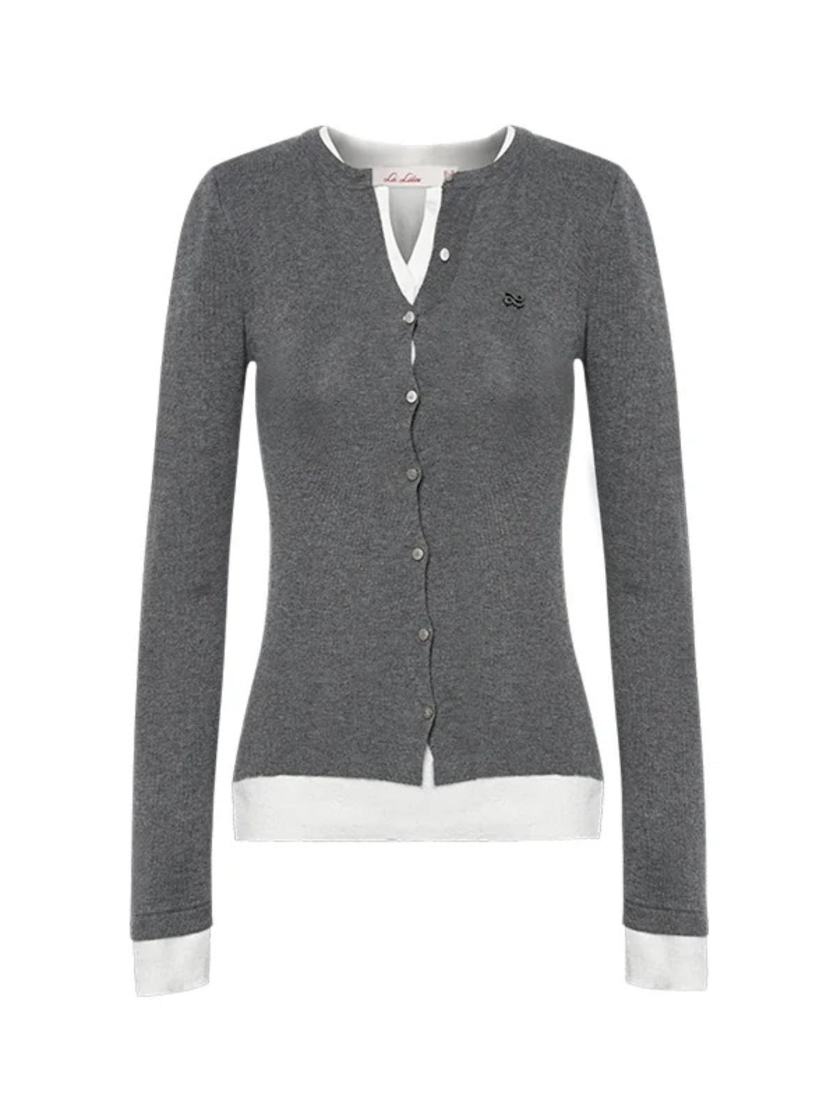 Contrast Layered Fitted Knit Top