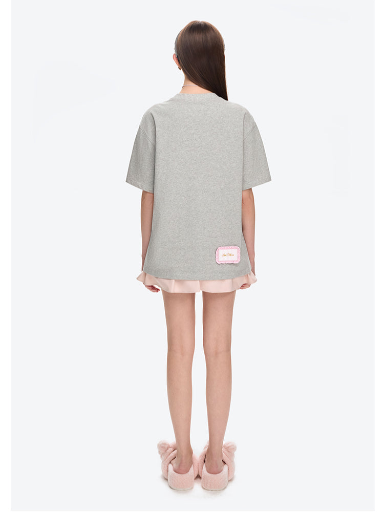 Sleepy Bear Contrast Cotton T-shirt