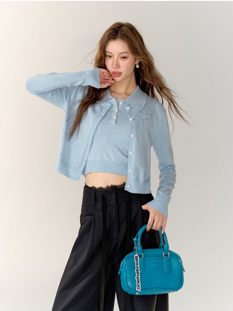 Butterfly Knot Soft Wool Sweater & Vest Set