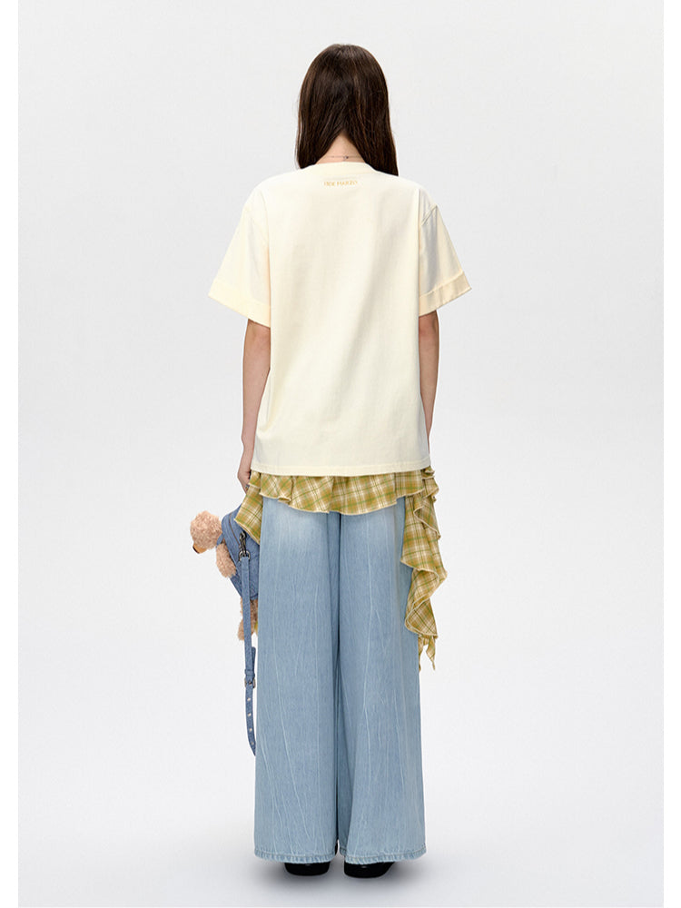 Cookie Illustration Round-Neck T-Shirt