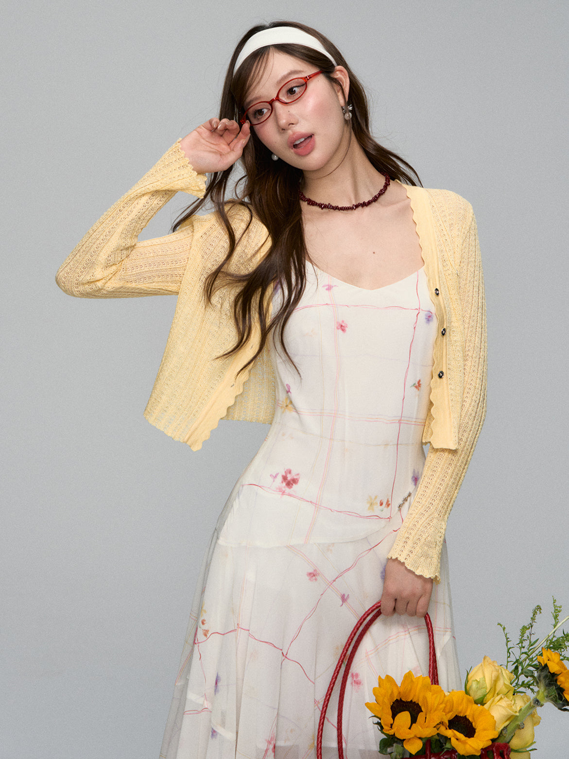 Irregular Floral Chiffon Dress