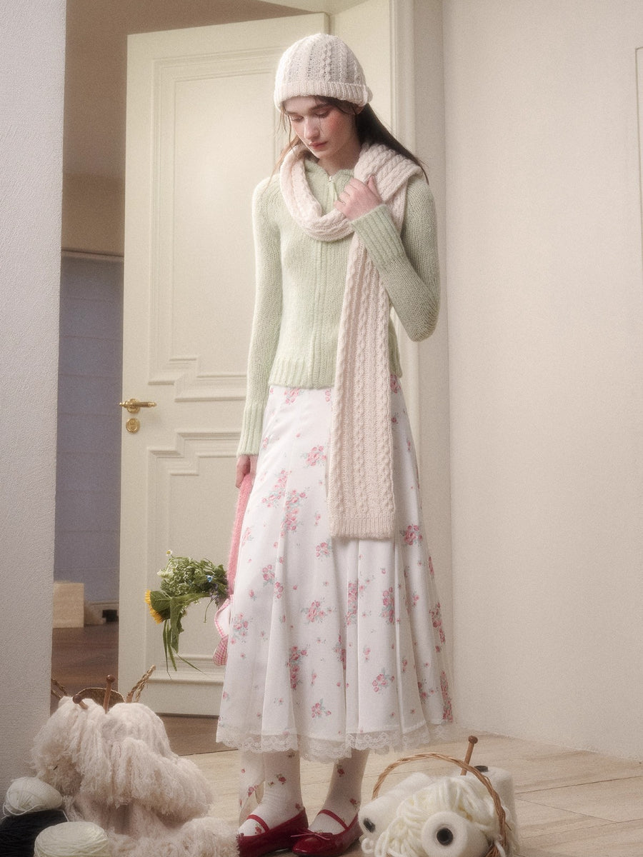 Cosagach Satin Glow Midi Skirt