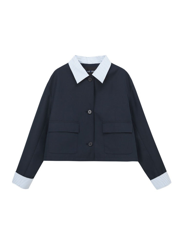 Patchwork Striped Trench