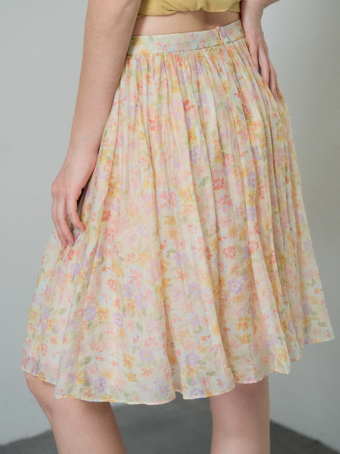 Floral Tencel A-Line Skirt
