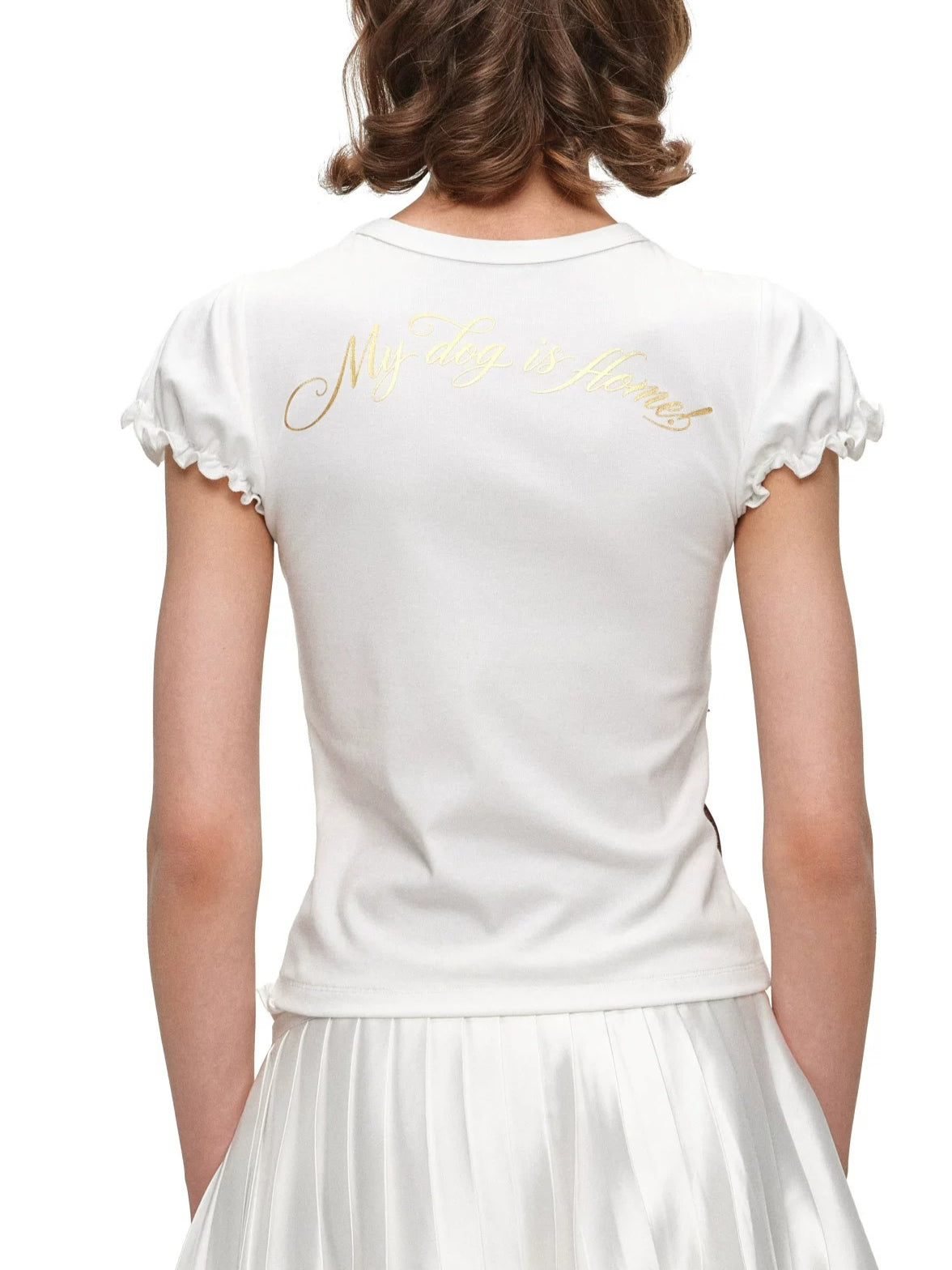 Rose Bow Puff Sleeve T-Shirt