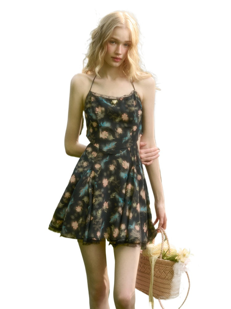 French Lace Bow Little Black Dress